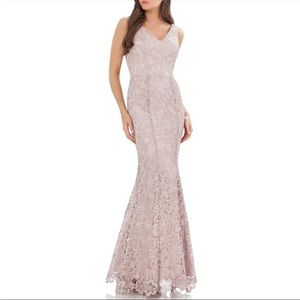 JS Collections Floral Lace Mermaid Gown, Blush, SIZE 6